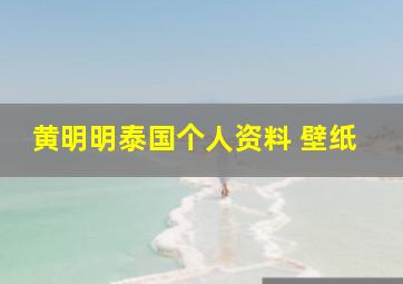 黄明明泰国个人资料 壁纸